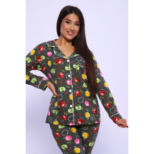 Пижама женская №85020 кулирка (р-ры: 46-56) яблоко