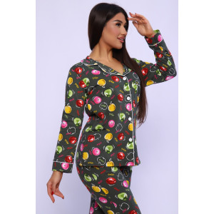 Пижама женская №85020 кулирка (р-ры: 46-56) яблоко