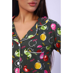 Пижама женская №85020 кулирка (р-ры: 46-56) яблоко