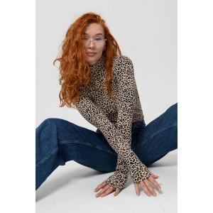 Водолазка женская №18050 вискоза (р-ры: 42-52) леопард
