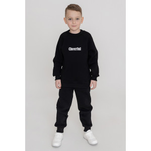 Брюки детские "Хэйл" 40301 футер 3-х нитка с начёсом (последний размер) черный 134,152