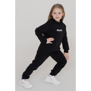 Брюки детские "Хэйл" 40301 футер 3-х нитка с начёсом (последний размер) черный 134,152