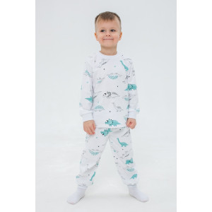 Пижама детская "Морфей" 10117 интерлок (последний размер) белый-бирюзовый 116