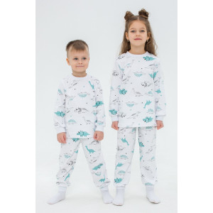 Пижама детская "Морфей" 10117 интерлок (последний размер) белый-бирюзовый 116