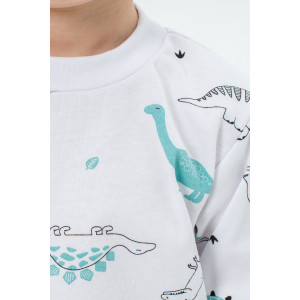 Пижама детская "Морфей" 10117 интерлок (последний размер) белый-бирюзовый 116