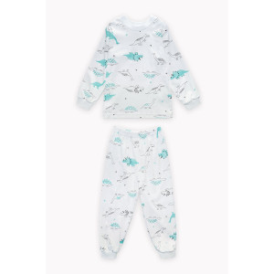 Пижама детская "Морфей" 10117 интерлок (последний размер) белый-бирюзовый 116