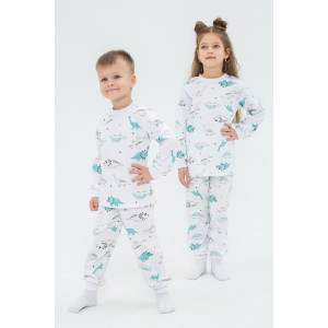 Пижама детская "Морфей" 10117 интерлок (последний размер) белый-бирюзовый 116