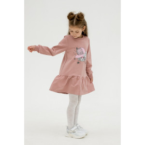 Платье детское "Дерис" 20785 футер 2-х нитка петля (последний размер) розовая дымка 116