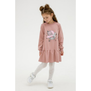 Платье детское "Дерис" 20785 футер 2-х нитка петля (последний размер) розовая дымка 116