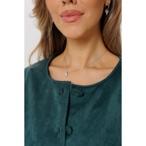 Костюм двойка женский с юбкой К248 замша (р-ры: 46-60) изумрудный