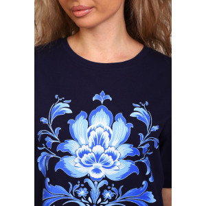 Туника женская №29534 кулирка (р-ры: 46-56) темно-синий Туника женская №29534 кулирка (р-ры: 46-56) темно-синий