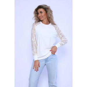 Джемпер женский №78540 лапша (р-ры: 44-60) молочный