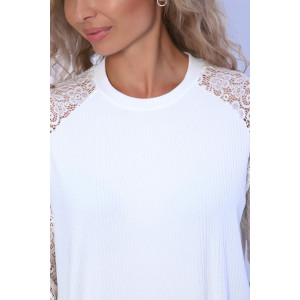 Джемпер женский №78540 лапша (р-ры: 44-60) молочный