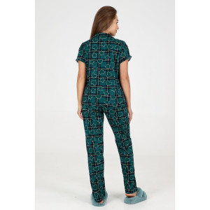 Пижама женская №35326 кулирка (р-ры: 44-54) зеленый