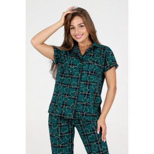 Пижама женская №35326 кулирка (р-ры: 44-54) зеленый