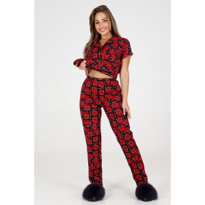 Пижама женская №35326 кулирка (р-ры: 44-54) красный