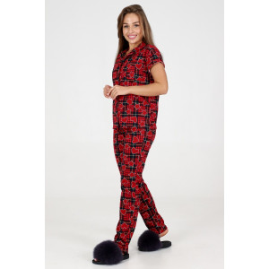 Пижама женская №35326 кулирка (р-ры: 44-54) красный