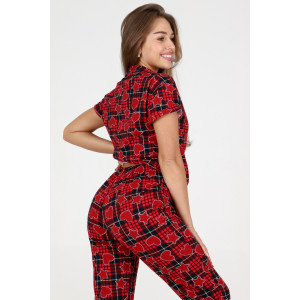 Пижама женская №35326 кулирка (р-ры: 44-54) красный