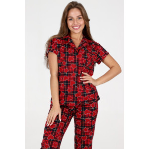 Пижама женская №35326 кулирка (р-ры: 44-54) красный