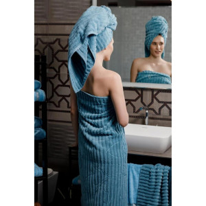 Полотенце махровое "Delphinium dei fiori" морская волна (последний размер) 70х140