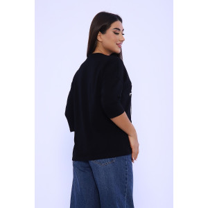 Лонгслив женский №55079 кулирка (р-ры: 48-58) черный