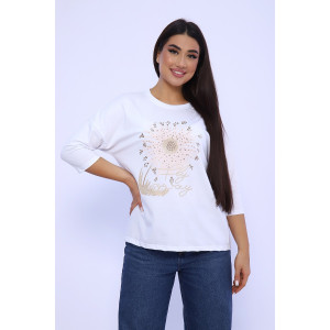 Лонгслив женский №55079 кулирка (р-ры: 48-58) белый