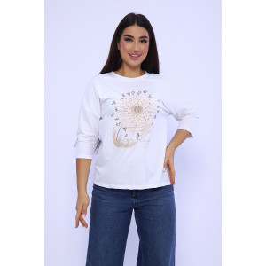 Лонгслив женский №55079 кулирка (р-ры: 48-58) белый