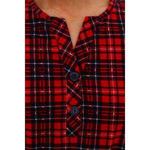 Пижама женская №21599 кулирка (р-ры: 46-60) клетка красная