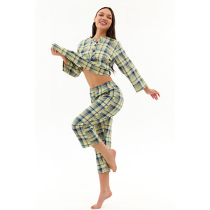 Пижама женская №21599 кулирка (р-ры: 46-60) оливковый