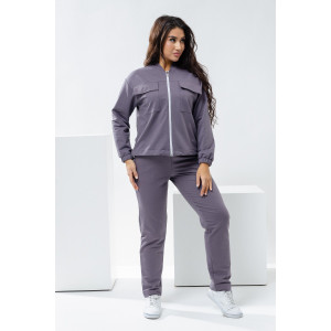 Костюм двойка женский №24778 футер 2-х нитка (р-ры: 46-56) серый Костюм двойка женский №24778 футер 2-х нитка (р-ры: 46-56) серый