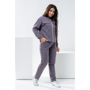 Костюм двойка женский №24778 футер 2-х нитка (р-ры: 46-56) серый Костюм двойка женский №24778 футер 2-х нитка (р-ры: 46-56) серый