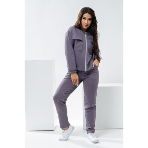 Костюм двойка женский №24778 футер 2-х нитка (р-ры: 46-56) серый Костюм двойка женский №24778 футер 2-х нитка (р-ры: 46-56) серый