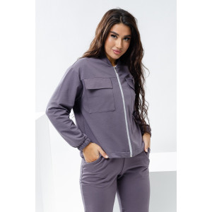 Костюм двойка женский №24778 футер 2-х нитка (р-ры: 46-56) серый Костюм двойка женский №24778 футер 2-х нитка (р-ры: 46-56) серый