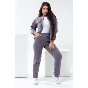 Костюм двойка женский №24778 футер 2-х нитка (р-ры: 46-56) серый Костюм двойка женский №24778 футер 2-х нитка (р-ры: 46-56) серый