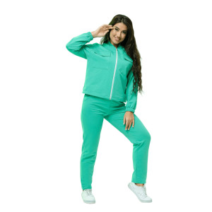 Костюм двойка женский №24778 футер 2-х нитка (р-ры: 46-56) зеленый Костюм двойка женский №24778 футер 2-х нитка (р-ры: 46-56) зеленый