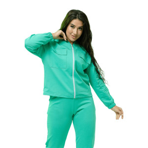 Костюм двойка женский №24778 футер 2-х нитка (р-ры: 46-56) зеленый Костюм двойка женский №24778 футер 2-х нитка (р-ры: 46-56) зеленый