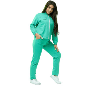 Костюм двойка женский №24778 футер 2-х нитка (р-ры: 46-56) зеленый Костюм двойка женский №24778 футер 2-х нитка (р-ры: 46-56) зеленый