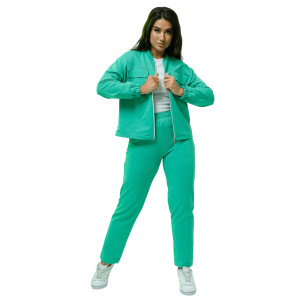 Костюм двойка женский №24778 футер 2-х нитка (р-ры: 46-56) зеленый Костюм двойка женский №24778 футер 2-х нитка (р-ры: 46-56) зеленый