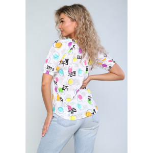 Туника женская №59135 кулирка (р-ры: 44-58) белый Туника женская №59135 кулирка (р-ры: 44-58) белый