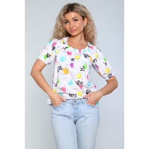 Туника женская №59135 кулирка (р-ры: 44-58) белый Туника женская №59135 кулирка (р-ры: 44-58) белый