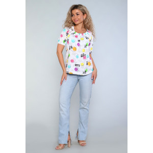 Туника женская №59135 кулирка (р-ры: 44-58) белый Туника женская №59135 кулирка (р-ры: 44-58) белый