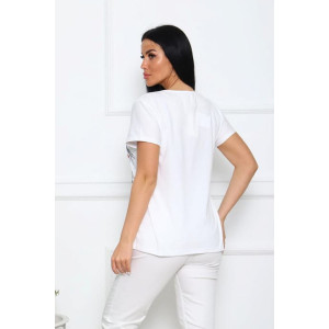Футболка женская №20517 кулирка (р-ры: 48-62) белый Футболка женская №20517 кулирка (р-ры: 48-62) белый