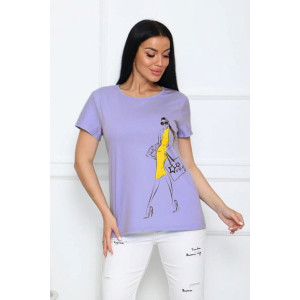 Футболка женская №20517 кулирка (р-ры: 48-62) лиловый Футболка женская №20517 кулирка (р-ры: 48-62) лиловый