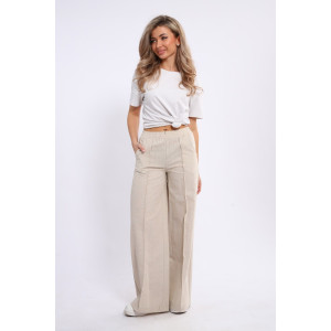Брюки женские №20685 лён (р-ры: 44-54) светло-бежевый