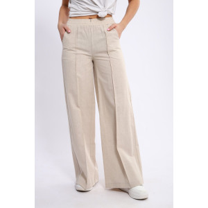Брюки женские №20685 лён (р-ры: 44-54) светло-бежевый