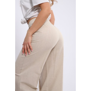 Брюки женские №20685 лён (р-ры: 44-54) светло-бежевый