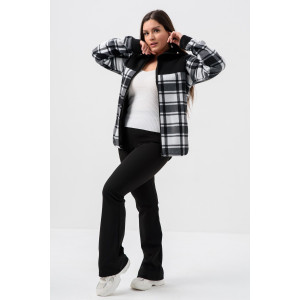 Толстовка женская №52452 флис-футер (р-ры: 44-58) черный-клетка