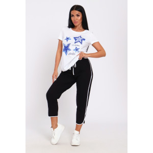 Костюм двойка женский №74716 футер-кулирка (р-ры: 42-60) черный