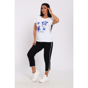 Костюм двойка женский №74716 футер-кулирка (р-ры: 42-60) черный