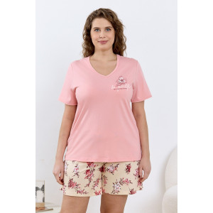 Пижама женская "Айрис-2" кулирка (р-ры: 48-58) персиковый